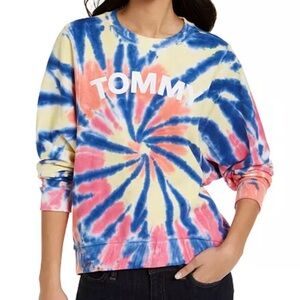 Vintage ✨Tommy Hilfiger Women’s Multicolor Tie Dye Crew Neck Sweatshirt Medium